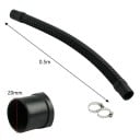 Pružná hadica pre akvárium 20 mm x 0,5 m vstupná a výstupná vodovodná hadica s hadicovými sponami čierna na filtráciu a čerpadlo 2