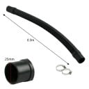Pružná hadica pre akvárium 25 mm x 0,3 m vstupná a výstupná vodovodná hadica s hadicovými sponami čierna na filtráciu a čerpadlo 2