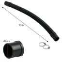 Pružná hadica pre akvárium 40 mm x 1,5 m vstupná a výstupná vodovodná hadica s hadicovými sponami čierna na filtráciu a čerpadlo 2