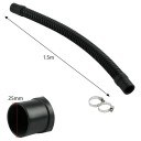 Pružná hadice pro akvárium 25 mm x 1,5 m vstupní a výstupní vodovodní hadice s hadicovými sponami černá na filtraci a čerpadlo 2