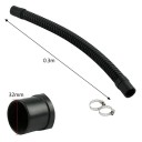 Pružná hadice pro akvárium 32 mm x 0,3 m vstupní a výstupní vodovodní hadice s hadicovými sponami černá na filtraci a čerpadlo 2