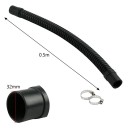 Pružná hadice pro akvárium 32 mm x 0,5 m vstupní a výstupní vodovodní hadice s hadicovými sponami černá na filtraci a čerpadlo 2