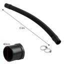 Pružná hadice pro akvárium 40 mm x 0,3 m vstupní a výstupní vodovodní hadice s hadicovými sponami černá na filtraci a čerpadlo 2