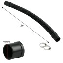 Pružná hadice pro akvárium 40 mm x 1,5 m vstupní a výstupní vodovodní hadice s hadicovými sponami černá na filtraci a čerpadlo 2