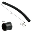 Pružná hadice pro akvárium 40 mm x 1 m vstupní a výstupní vodovodní hadice s hadicovými sponami černá na filtraci a čerpadlo 2