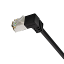 Prvotřídní ethernet kabel Cat6a RJ45 úhlový 90° 50 cm 28AWG FTP PVC černý pro připojení routeru, switche a TV 2