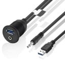 Przedłużacz samochodowy USB 3.0 / 3.5mm 1