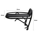 Przedni bagażnik rowerowy z aluminium z platformą na bagaż wymiary 15 x 21 x 23 cm czarny uchwyt do MTB i rowerów szosowych 5