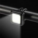 Przednia lampka rowerowa 4 x 4 x 1,8 cm COB LED 130 lm Ładowalna przez USB-C Wodoodporna lampa rowerowa IPX45 3 tryby Długotrwała bateria 250 mAh 2