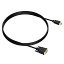 Przejściówka DVI 24+1 wtyk męski na HDMI wtyk męski 1,5 m Kabel dwukierunkowy do stabilnej transmisji obrazu Full HD Podłączenie monitora i karty 2