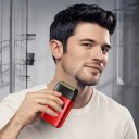 Przenośna maszynka do golenia VGR z trymerem do zarostu 9000 obr./min wyświetlacz cyfrowy ładowanie USB-C czarna lub czerwona do stylizacji 3