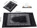Przenośna mata do modlitwy 100 x 60 cm Mata podróżna z antypoślizgowymi narożnikami Składana kieszeń z kompasem Modlitwa w domu 7