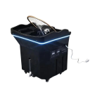 Przenośna stacja myjąca do włosów z generatorem pary 2 l LED oświetlenie 63 × 53 × 69 cm profesjonalna 2