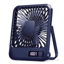 Przenośny składany wentylator USB 16,5×13,5 cm Składany wentylator biurkowy z wyświetlaczem i 5 prędkościami Ultra cichy wentylator osobisty ABS Pochylenie 180° 3