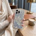 Przezroczysta biała obudowa Samsung Galaxy S26 Ultra Gwiazdki na falistym tle Tęczowy perłowy blask Poliwęglan i TPU Ochronna tylna osłona 6