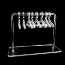Przezroczysty akrylowy stojak na biżuterię z wieszakami i lustrzaną podstawą 15 × 6 × 11 cm organizer na biurko z mini haczykami 5
