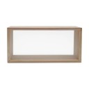 Przezroczysty drewniany box na fotografie i drobne przedmioty 26 x 13 x 5,5 cm akryl i drewno brązowy naturalny dekor do wnętrza 5