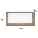 Przezroczysty drewniany box na fotografie i drobne przedmioty 26 x 13 x 5,5 cm akryl i drewno brązowy naturalny dekor do wnętrza 3