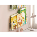 Przezroczysty organizer ścienny na książki 25 x 15 x 10 cm Samoprzylepny bez wiercenia Uchwyt PET na ścianę Półka na książki i czasopisma 2