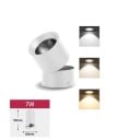 Przysufitowe obrotowe LED światło 7W cylindryczne 99x60 mm aluminiowa obudowa 3 kolory światła przełączanie oświetlenie wewnętrzne 10