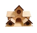 Ptačí budka dřevěná s několika vchody 20 x 13 x 15 cm vstupní otvory 3,5 a 5 cm na zahradu balkon i pozorování ptáků a hnízdění 2