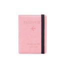 PU Leather Passport Cover with Elastic Strap Embossed Passport Text and Airplane Motif Matte Surface Size 14 x 11 x 1 cm 6