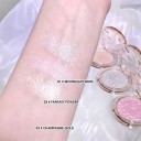 Pudderhighlighter Highlighter blush til ansigtet Pudret highlighter Blød glans fremhævelse af kindben Kompakt makeup 3