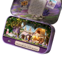 Pudełko DIY Domek dla lalek 3D Drewniany zestaw miniaturowy z meblami Uroczy teatr zabawka dekoracja montaż ręczny 2