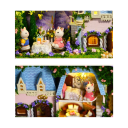 Pudełko DIY Domek dla lalek 3D Drewniany zestaw miniaturowy z meblami Uroczy teatr zabawka dekoracja montaż ręczny 3