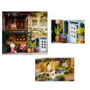 Pudełko DIY Drewniany domek dla lalek 3D Model Playhouse z meblami Uroczy miniaturowy zmontowany domek Kreatywny prezent 2