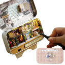 Pudełko DIY Drewniany domek dla lalek 3D Model Playhouse z meblami Uroczy miniaturowy zmontowany domek Kreatywny prezent 3