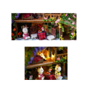 Pudełko DIY Drewniany domek dla lalek 3D Montaż Model Playhouse z meblami Uroczy miniaturowy kreatywny prezent dekoracyjny 2