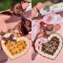 Puder Anhänger Kosmetikbox Herz Kompakter Puder für das Gesicht Mini tragbares Make-up Etui in Herzform Dekoration 3