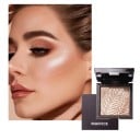 Pudrový rozjasňovač Trblietavý make-up rozjasňovač na tvár Jemný lesk zvýraznenie lícnych kostí Kompaktný kozmetický púder 5
