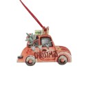Puinen joulukoristeiden auto, 3 kpl. 2