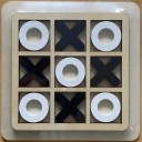 Puinen ristinollapeli 14 x 14 cm Klassinen lautapeli kahdelle pelaajalle Perheen hauska strategiapeli Ajattelua kehittävä Luonnonmukainen muotoilu 2