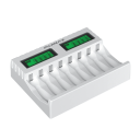 PUJIMAX USB Battery Charger with 8 Slots for AAA AA Cells LED Display Short Circuit Protection Charging Ni-MH Ni-Cd Batteries Home Use 2