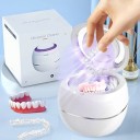 Pulitore ad ultrasuoni per protesi e gioielli con luce UV 180ml 42kHz 28W 2 modalità Timer in acciaio inossidabile con spina EU 2