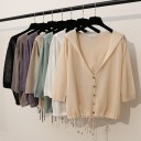 Pull à capuche et boutons pour femmes 1