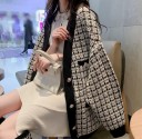 Pull à carreaux pour femmes avec boutons 2