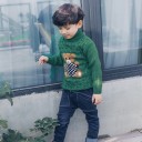 Pull à col roulé pour enfants avec ours J2889 1