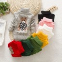 Pull à col roulé pour enfants avec ours J2889 2