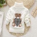 Pull à col roulé pour enfants avec ours J2889 3