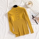 Pull à col roulé pour femme avec boutons et poches 16