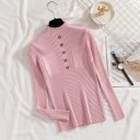 Pull à col roulé pour femme avec boutons et poches 7