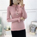 Pull à col roulé pour femme avec nœud 5
