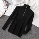 Pull à col roulé pour femme avec zip 3