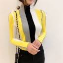 Pull à col roulé rayé pour femmes A64 3