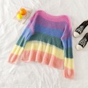 Pull arc-en-ciel pour femmes A2326 3