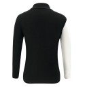 Pull col roulé noir et blanc pour femmes avec boutons G431 2